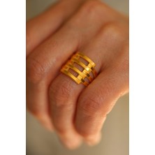 14 Ayar Altın Cimarlı 4 Sıra Kaburga Yüzük