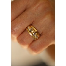 14 Ayar Altın Taşsız Kalemli Anne Yüzük 5