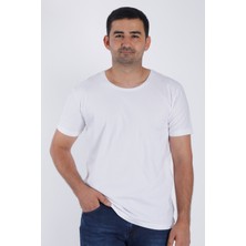 Zym Star Ünisex Beyaz Oversize Bisiklet Yaka Kısa kollu T-Shirt