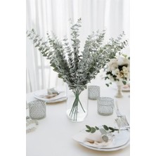 5 Dallı Gerçek Dokulu Vintage Okaliptus Demeti 45  cm