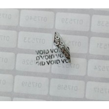 YATE10 98 Adet 1x2 cm Gümüş Hologramlı Garanti Etiketi Seri Numaralı