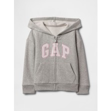 Gap Kız Bebek Gri Gap Logo Fermuarlı Kapüşonlu Sweatshirt