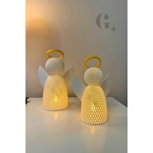 Ikili Koruyucu Melek Figürü LED Mumlar ile Birlikte