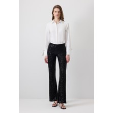Touche Prive Payetli Flare Paça Pantolon