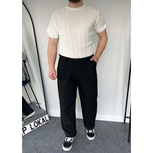 Erkek Bisiklet Yaka Örme Triko T-Shirt