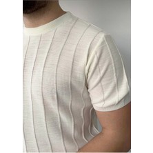 Erkek Bisiklet Yaka Örme Triko T-Shirt