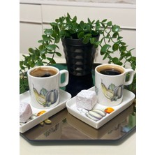 Yapay Çiçek Siyah Saksılı Kahve Köşelik Mini Okaliptus