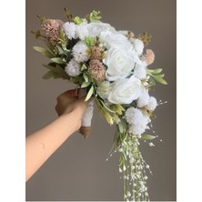 Mira Hediyelik El Yapımı Lüks Gelin Buketi – Zarif ve Şık Tasarım