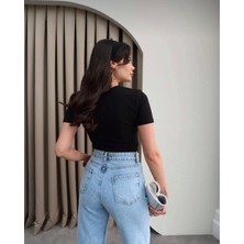 Teedy Bear Nakışlı Crop T-Shirt
