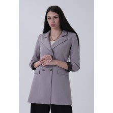 Gri Astarlı Düğme Kapamalı Blazer Ceket 0105123.06