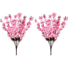 Temalife Dekoratif Yapay Çiçek Bahardalı Japon Kiraz Çiçeği 9 Dallı 40  cm  2 Demet Süsleme Hobi