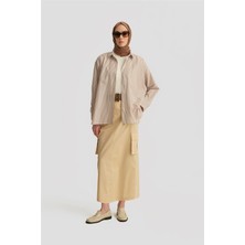 Armine Çizgili Gömlek 25YH3666 Bej