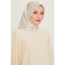 Armine Monogram Desenli Sura Saf İpek Eşarp 9207D 01 84