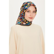 Armine Geometrik Desenli Sura Saf İpek Eşarp 9214D 84