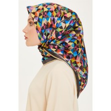 Armine Geometrik Desenli Sura Saf İpek Eşarp 9214D 84