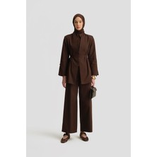 Armine Blazer Ceketli Takım 25Y6007 Kahverengi
