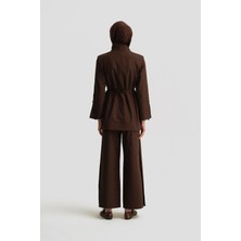 Armine Blazer Ceketli Takım 25Y6007 Kahverengi