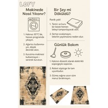 Tnylof Vintage Desenli Halı, Siyah Bej Renk, Kaymaz Taban, Yıkanabilir Salon Halısı, Modern Klasik Uyumu