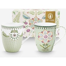 Pip Studio Lily & Lotus Yeşil Porselen Kupa 350 ml