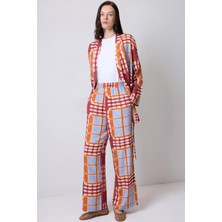 Touche Prive Desenli Kimono Pantolon Takım