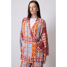 Touche Prive Desenli Kimono Pantolon Takım