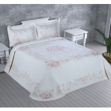 NEEA HOME Rosery Çift Kişilik Yatak Örtüsü Takımı Naturel Bej Renk Günlük Çok Amaçlı Pike Örtü Seti 260 x 260  cm