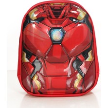 Erkek Çocuk Anasınıfı Kreş Kırmızı Demir Adam Figürlü Sırt Çantası