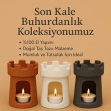 Son Kale Buhurdanlık – Beyaz | Doğal Taş Tozu | Mumluk & Aromaterapi Kullanımı | 250G