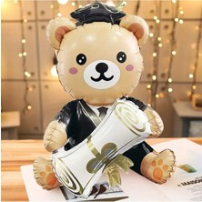 Diblomalı Mezuniyet Oturan Ayı Folyo Balon