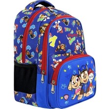 Paw Petrollü Mavi Ortapedik Sırt Destekli Karakterli  Beslenme Ve Kreş Anaokul Çantası 3'Lü Set