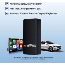 Embatech Araç Içi 2in1 Android ve Apple Cihazlar Için Kablosuz Android Auto ve Carplay Adaptörü (EMT-006)