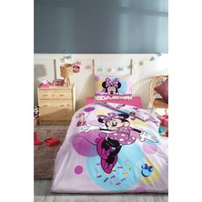 Özdilek Minnie Mouse Happy Tek Kişilik Lisanslı Lastikli Çarşaf Çocuk Nevresim Takımı 0475