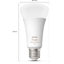 Philips HueWCA 13.5-100W E27 1600 Lumen Renkli Akıllı Ampul A67