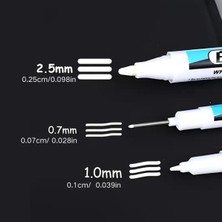 Marker Seti 3'lü Beyaz, Hızlı Kuruyan, Su Geçirmez ve Uzun Ömürlü, Cam, Deri, Ahşap, Metal Yüzeyler