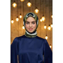 İpekhan Yaz Işıltısı Koleksiyonu Soft Eşarp Haki Lacivert 1183-12