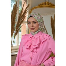 İpekhan Yaz Işıltısı Koleksiyonu Soft Eşarp Toz Pembe Yeşil 1191-05