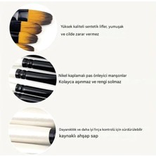 Düz Kesik Uçlu Fırça Seti 6 Adet-Akrilik Boya, Yağlı Boya, Guaj Boya, Resim Fırçası