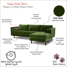 DECORAev Ürgüp Yeşil Modern Rahat Modüler L Köşe Koltuk Takımı Uzanmalı Pofuduk Köşe Takımı- Sağ Köşe 