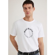 Mavi Mavi Black Baskılı Beyaz Tişört 0612406-620