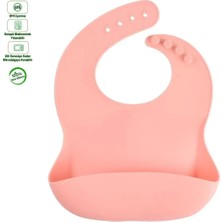 Gülümse Bebek Silikon Mama Önlüğü-Gri Renk