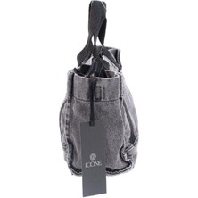 Icone Denim Yıkamalı Tote Antrasit El Ve Omuz Çantası