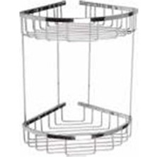 Maxıflow Oval Köşe Rafı ( Süngerlik ) Lamalı Kutulu - 304 Pirinç - Iki Katlı 19X19CM ( 13513 )