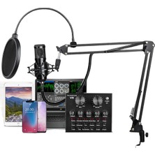 Driton BM-800 Si̇yah Podcast Ti̇ktok Youtube Yayinci Condenser Mi̇krofon Seti̇
