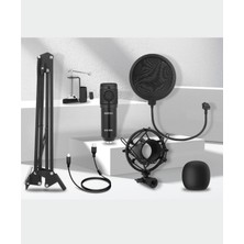 Driton BM-800 Si̇yah Podcast Ti̇ktok Youtube Yayinci Condenser Mi̇krofon Seti̇
