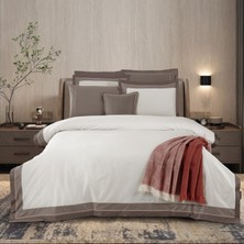 Sarev Cortes Çift Kişilik  Pamuk Saten "500 Tc" Nevresim Takımı Mocha