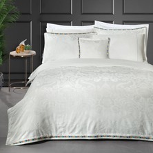 Sarev Shakira Çift Kişilik %100 Pamuk Saten "300 Tc" Nevresim Takımı Beyaz