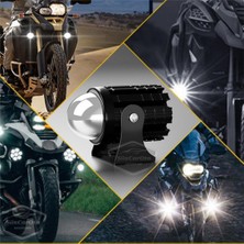 Motosiklet Mini Sis Farı Çift Renk Sarı-Beyaz Aç Kapa Düğmeli Scooter Araç Off Road LED Lamba 8V-80V Projektör Metal Kasa Arazi Çalışma Lambası 2 Adet Set