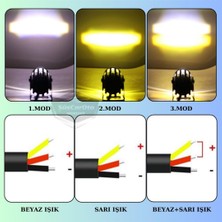 Motosiklet Mini Sis Farı Çift Renk Sarı-Beyaz Aç Kapa Düğmeli Scooter Araç Off Road LED Lamba 8V-80V Projektör Metal Kasa Arazi Çalışma Lambası 2 Adet Set