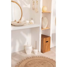 Nora Yuvarlak Banyo Paspası %100 Pamuk 90X90 Bej