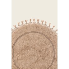 Nora Yuvarlak Banyo Paspası %100 Pamuk 90X90 Bej